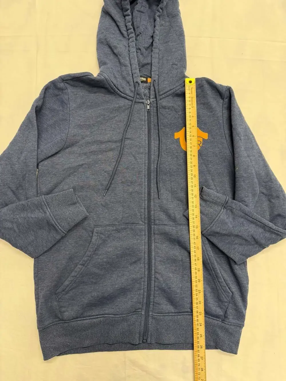 True Religion Men's World Tour Graphic Zip-Up Hoodie Blue